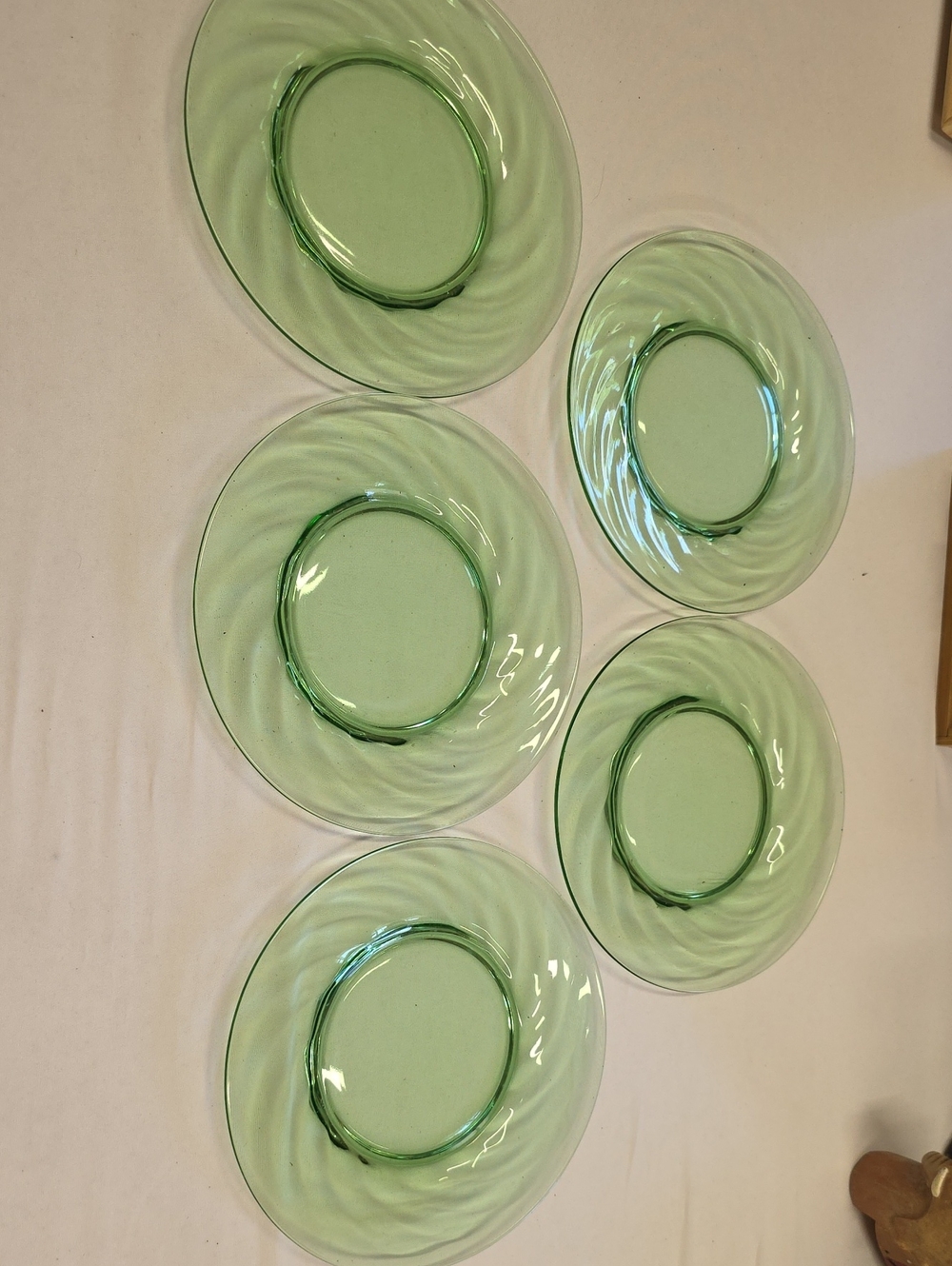 Vintage Pyrex Festiva Spring Green plates Set Of 5